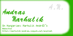 andras marhulik business card